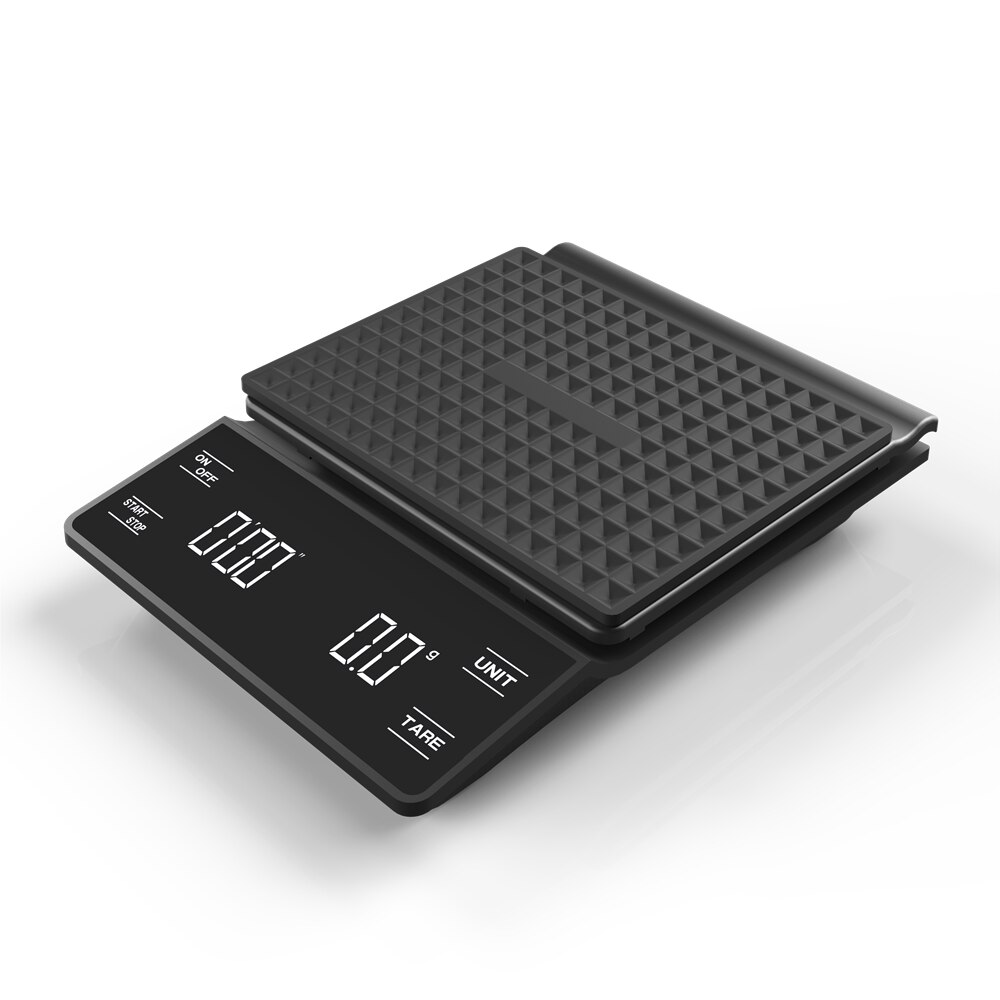 Elektronisk kaffevekt med timer vanntett smart digital kaffevekt kjøkkenvekt led drypp kaffevekter 3kg/0.1g: 2020 nye 3kg 0.1g