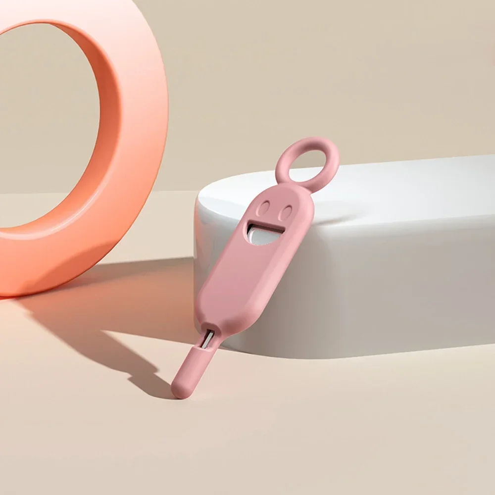 1 szt. 2 w 1 igła robić wyjmowania kart SIM z uchwytem ochronnym zapobiegającym zgubieniu kart SIM telefonu etui robić przechowywania taca wyrzutnik igła otwieracz: Różowy