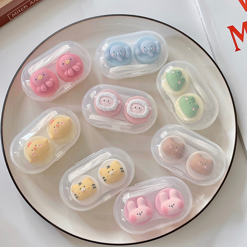 Cute Octopus Contact Lens Case Women Lovely Cartoon Colored Lenses Container Beauty Lens Storage Box Travel Set Girl