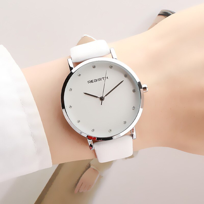 Prachtige Vrouwen Lederen Casual Horloge Luxe Analoge Quartz Horloge Armband Horloge