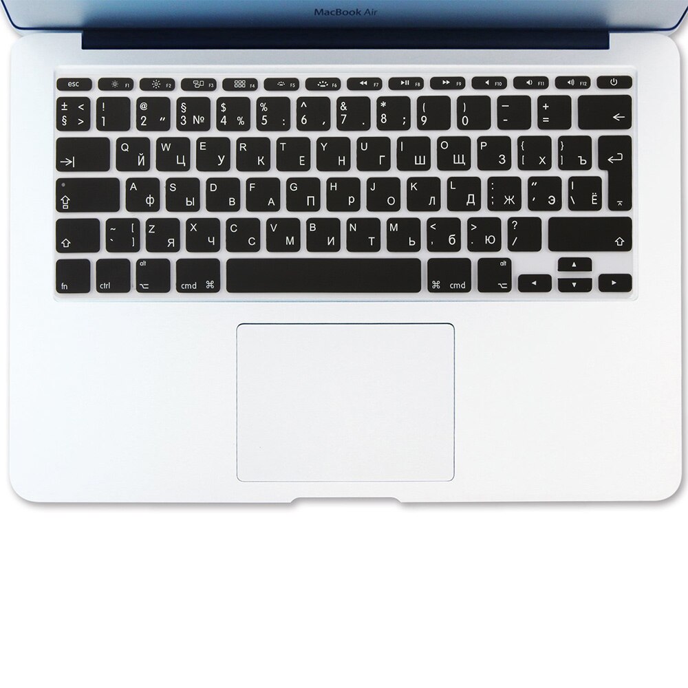 Pegatinas de teclado ruso Air de 11 pulgadas, cubierta de teclado de silicona con degradado Euro para MacBook Air 11,6: black