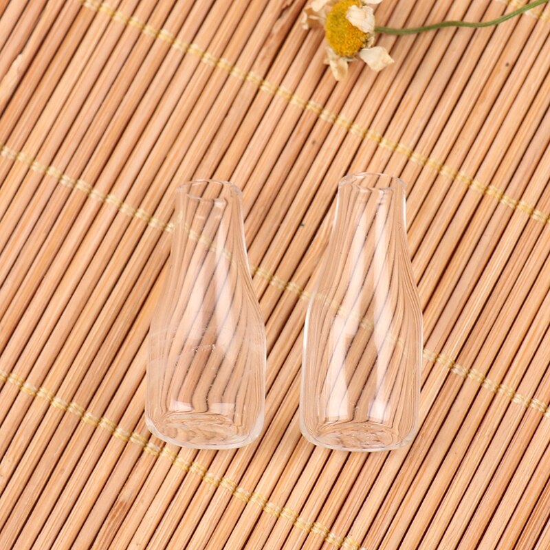 2Pcs H11 Miniatuur Glazen Vaas Voedsel En Spelen Scène Model Diy Glazen Fles Vaas