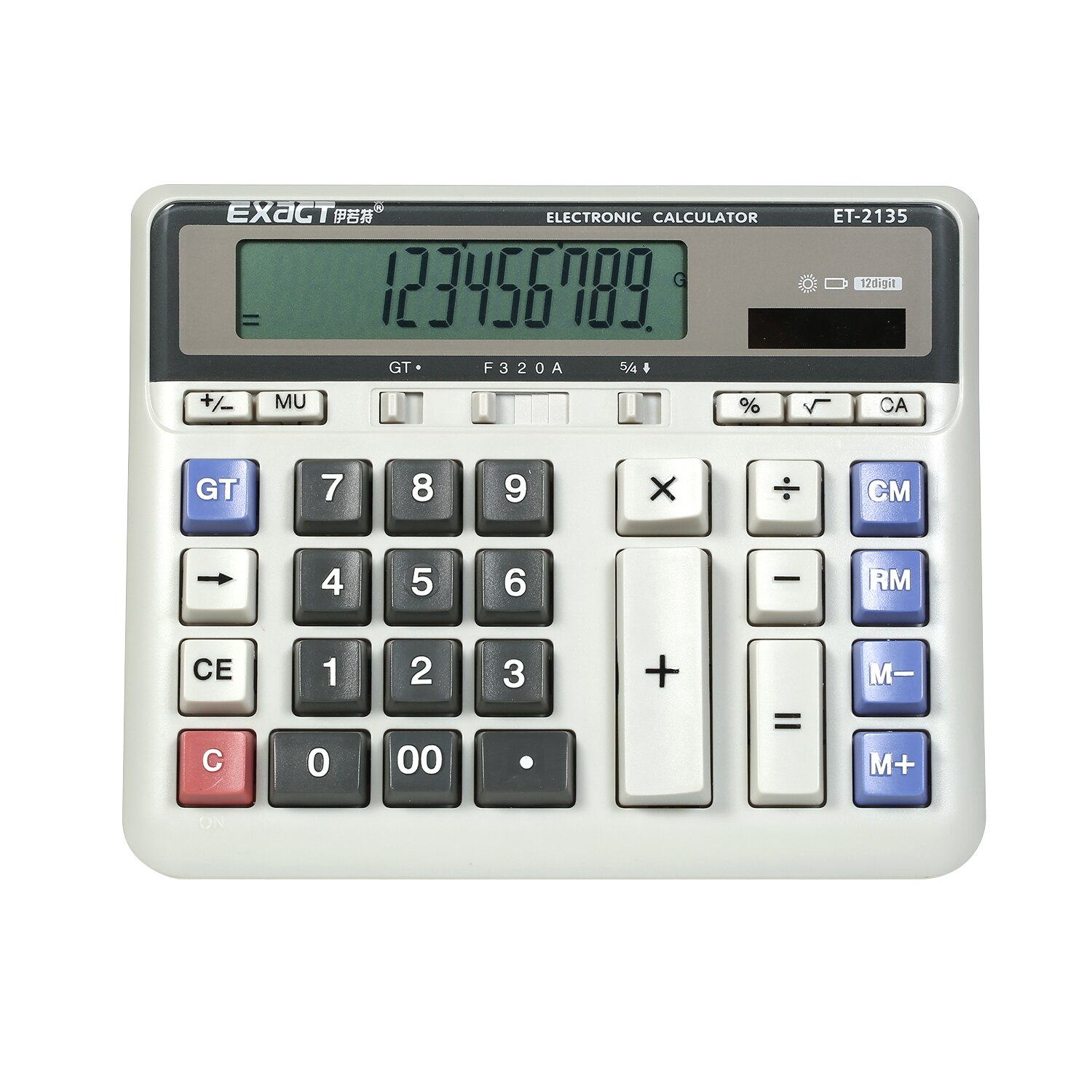 Large Computer Electronic Calculator Counter Solar & Battery Power 12 Digit Display Multi-functional Big Button