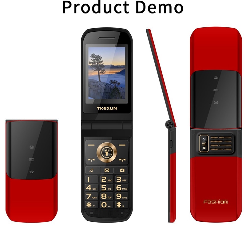 Tkexun NK2720 Slanke Clamshell Mobiele Telefoon Voor Oude Senior Mensen Flip Sleutel Dual Sim (Us Plug)