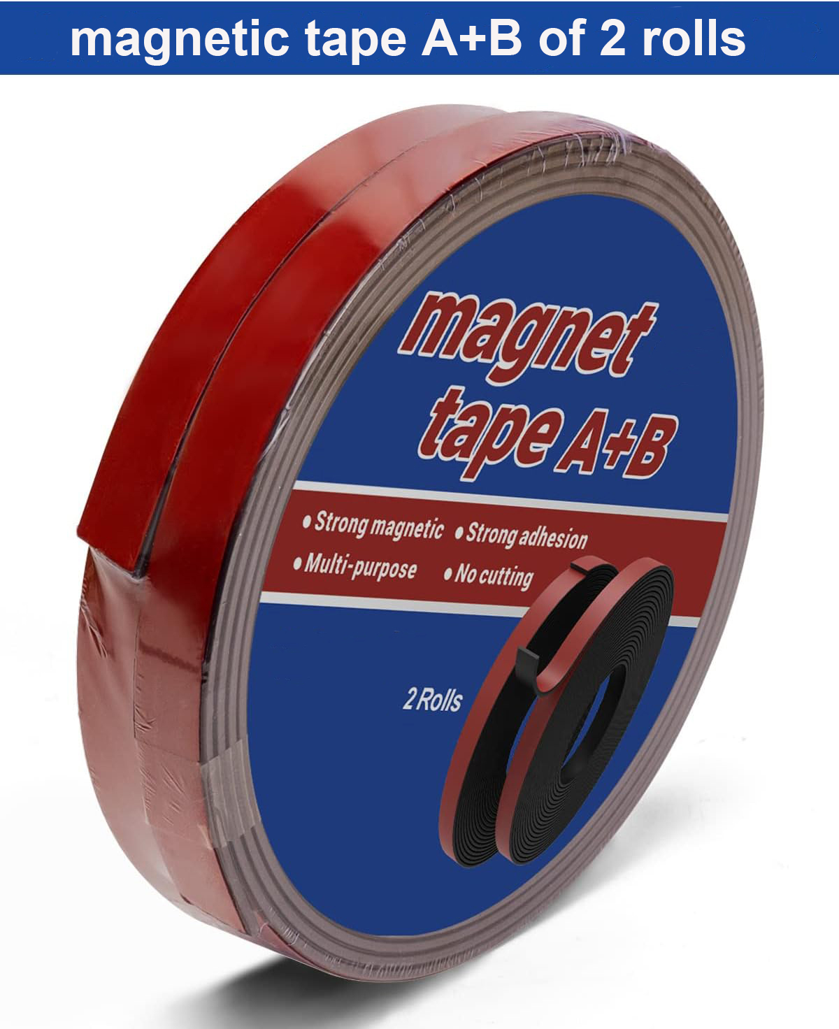 11mm Wide, A+B Magnetic Tape, Magnetic Strips with Adhesive Backing-Magnetic Tape for Crafts, Self Adhesive Magnet Roll Side A+B