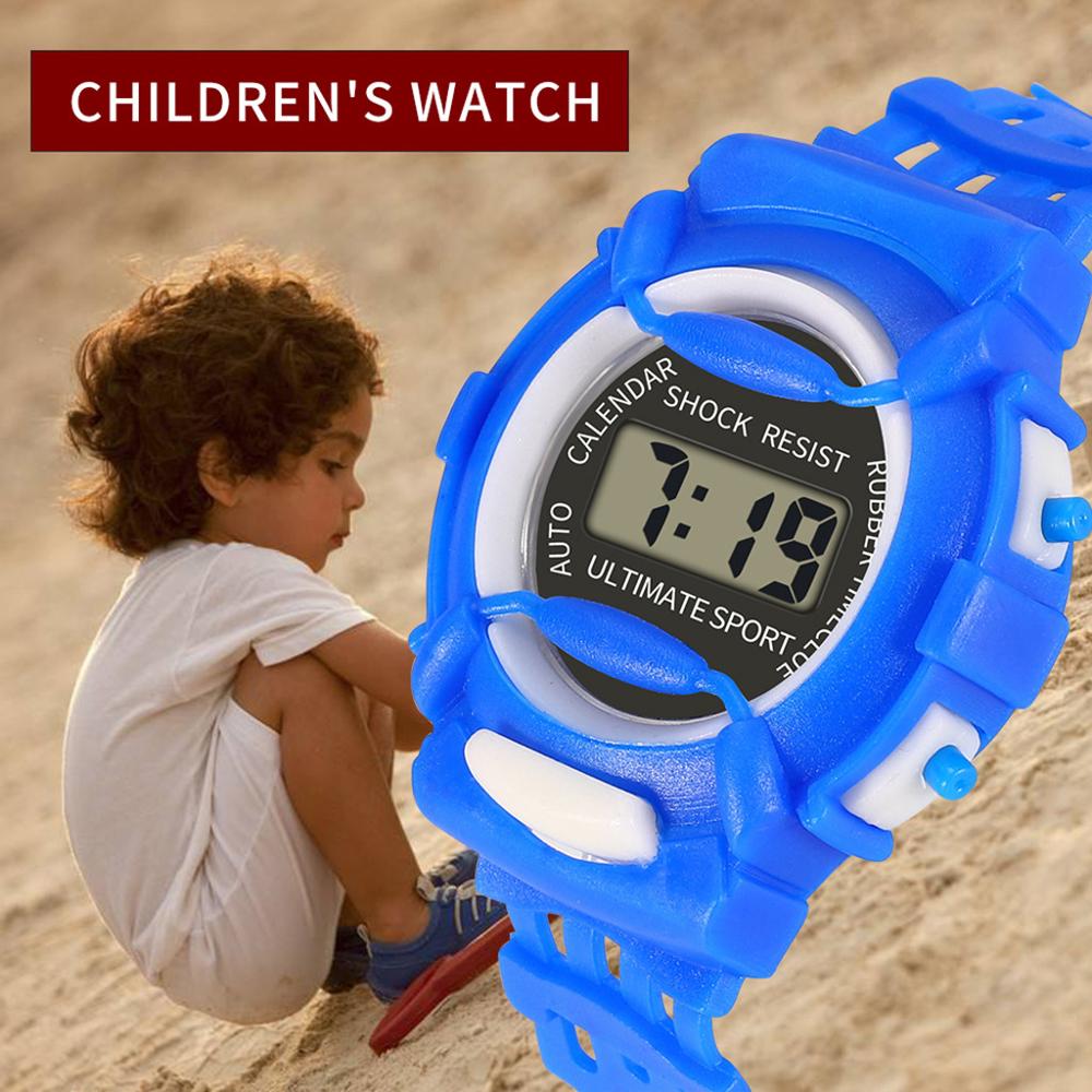 Waterproof Children Watch Boys Girls LED Digital Sports Watches Silicone Rubber watch kids Casual Watch W50