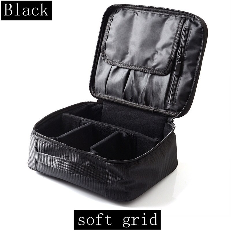 Reizen Noodzakelijke Waterdichte Cosmetische Tas Vrouwen Cosmetische Borstel Make-Up Tas: black soft grid