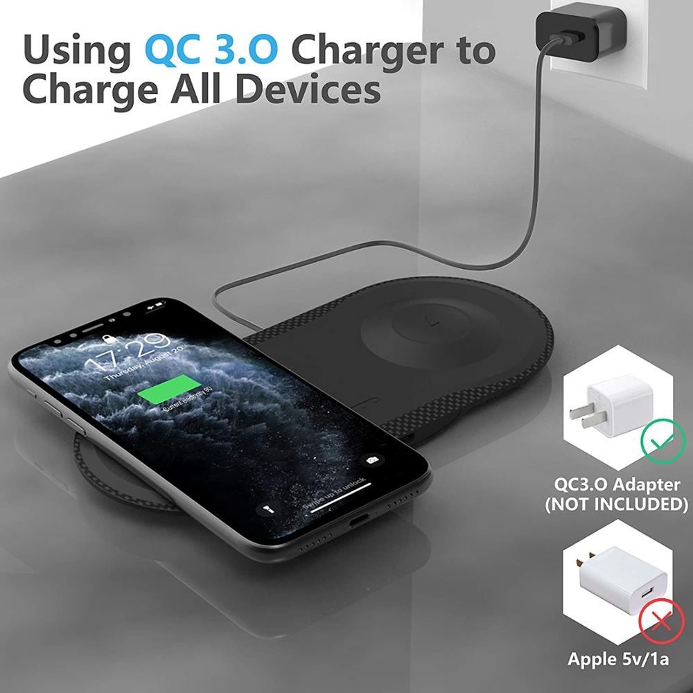 Schnelle Drahtlose Ladegerät Qi 10W 2 in 1 Ladestation für iWatch Apple Uhr 6 5 4 3 2 iPhone 11 XS XR X 8 Airpods Pro Lade Pad
