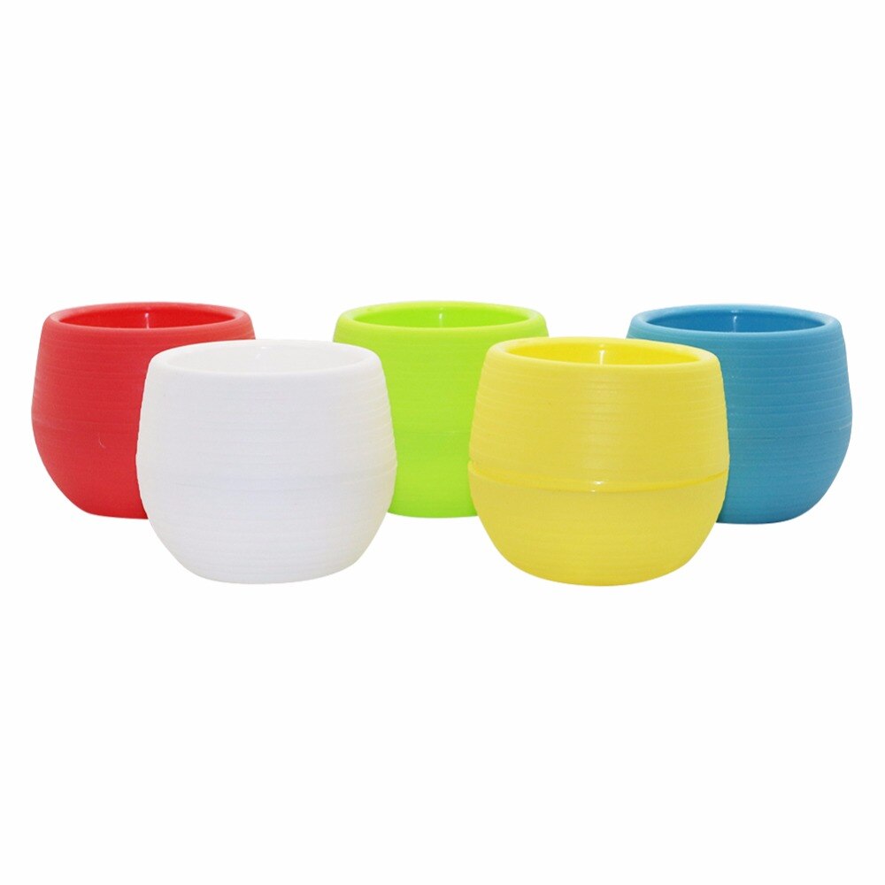 Farverig regnbue plastik sten pille urtepotte hjemmekontor have balkon sukkulenter planter desktop potter lille potte