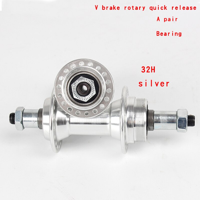 Mountainbike V Brake Rotary Quick Release Hub Aluminium 32 /36 Gat 100/135Mm 6/7/8Speed Lager Wiel Hub: silver a pair 32H