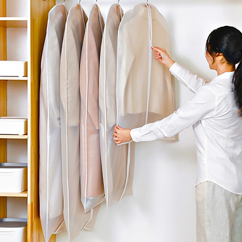 1pcs Transparent Clothing Covers Garment Suit Dress Jacket Clothes Coat Dustproof Cover Protector Travel Bag Dust Cover