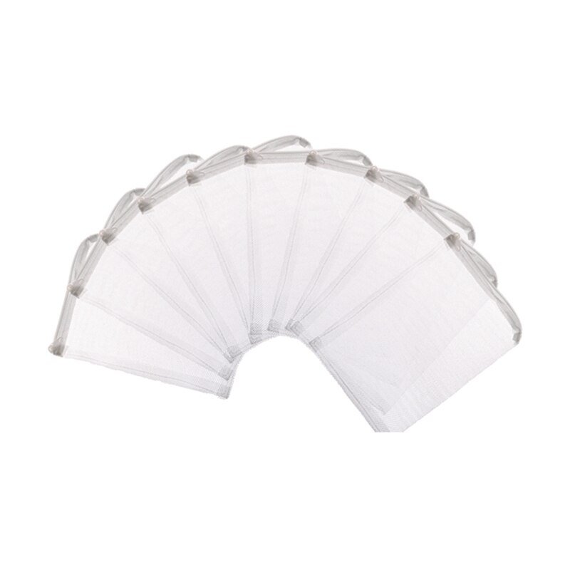 Polyester filtre maille filet sac Aquarium Aquarium étang médias fermeture éclair blanc 20x15 Cm: WT