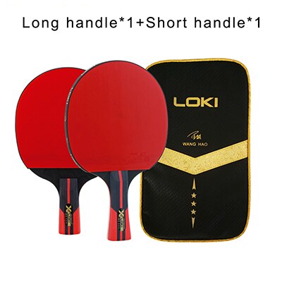 Loki 2 pces x3 conjunto de raquete de tênis de mesa lâmina carbonizada com espinhas em borracha leve treinamento ping pong paddle bat com saco: 1pc FL 1pc CS