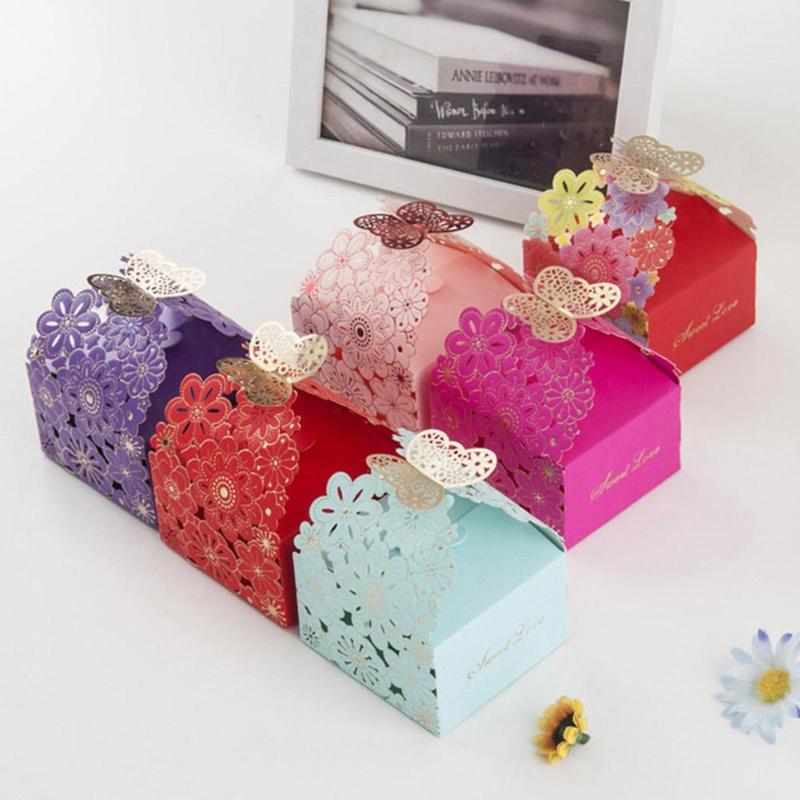 10 stuks papieren holle vlinder snoepdoosjes bruiloft bedankjes chocolade zakjes