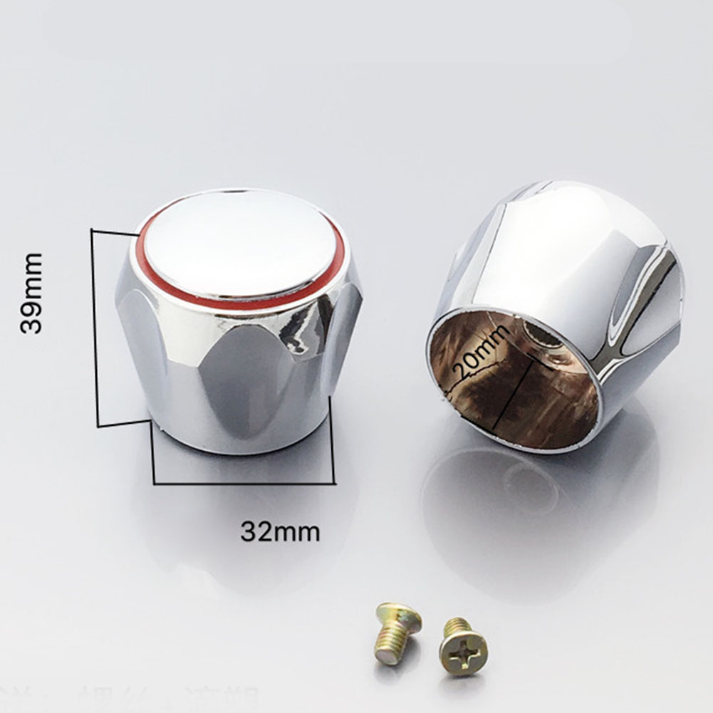 & COLD TAP Kraan Handvat Kraan Handvat METAAL VERCHROOM VERVANGING TOP HOOFD COVERS 2 STUKS Badkamer 3.2x3.9cm