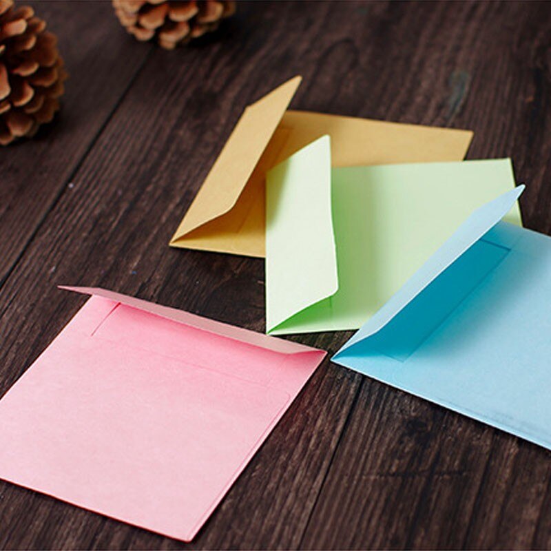 Mini enveloppes couleur bonbon 10x10cm, 20 pièces, DIY, papier artisanal multifonction pour cartes postales, matériel scolaire