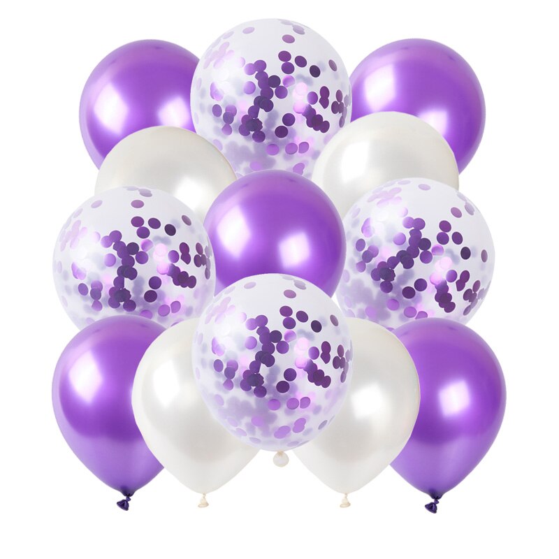 13 buc. 12 inch baloane confetti din aur roz baloane alb din latex decoratiuni pentru petrecerea de nastere copii baby shower globuri aniversare: 13pc violet