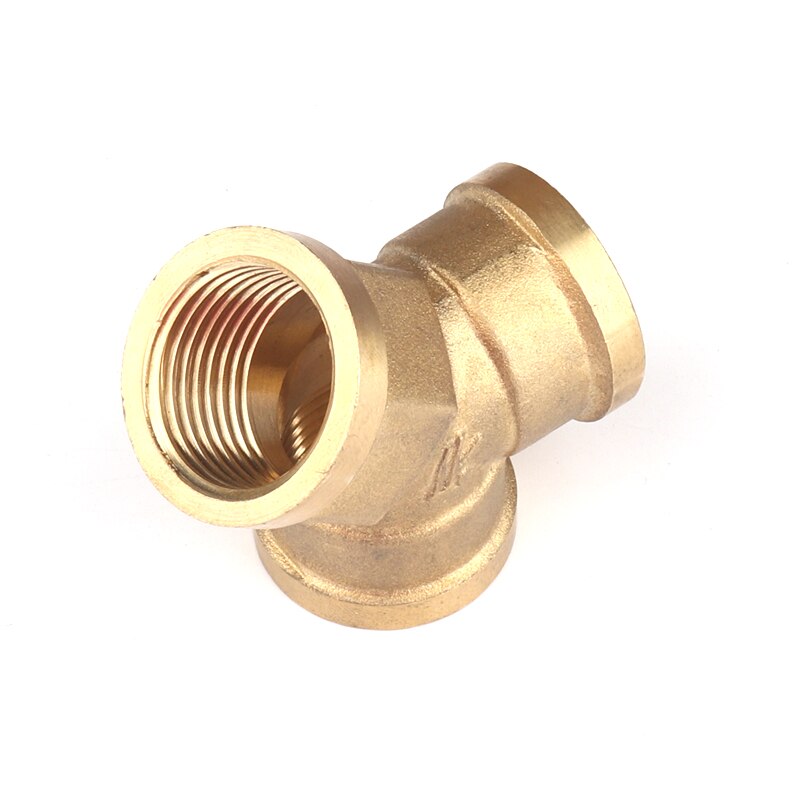 1pc 1/2Inch Female Thread Brass Tee Connectors Three-Dimensional Plumbing Fittings Brass 3-Way Adapters
