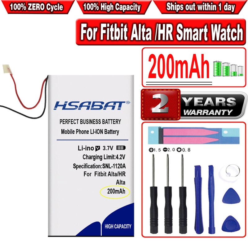 Hsabat 200 mah watch battery for fitbit alta hr altahr/for fitbit alta 2- wire