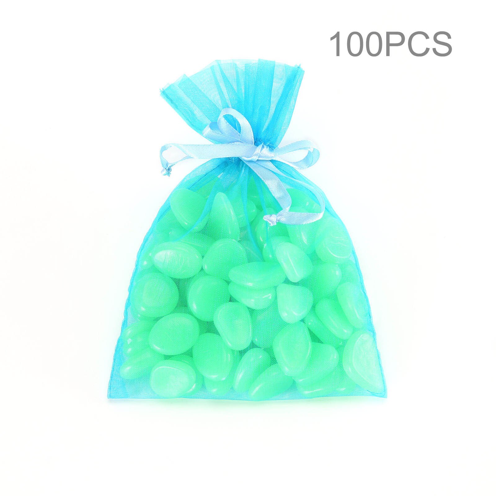100Pcs Garden Luminous Glowing Stone Pebble Glow in the Dark Garden Glow Stones Rocks for Walkways Garden Path Patio Lawn Decor: Emerald Green