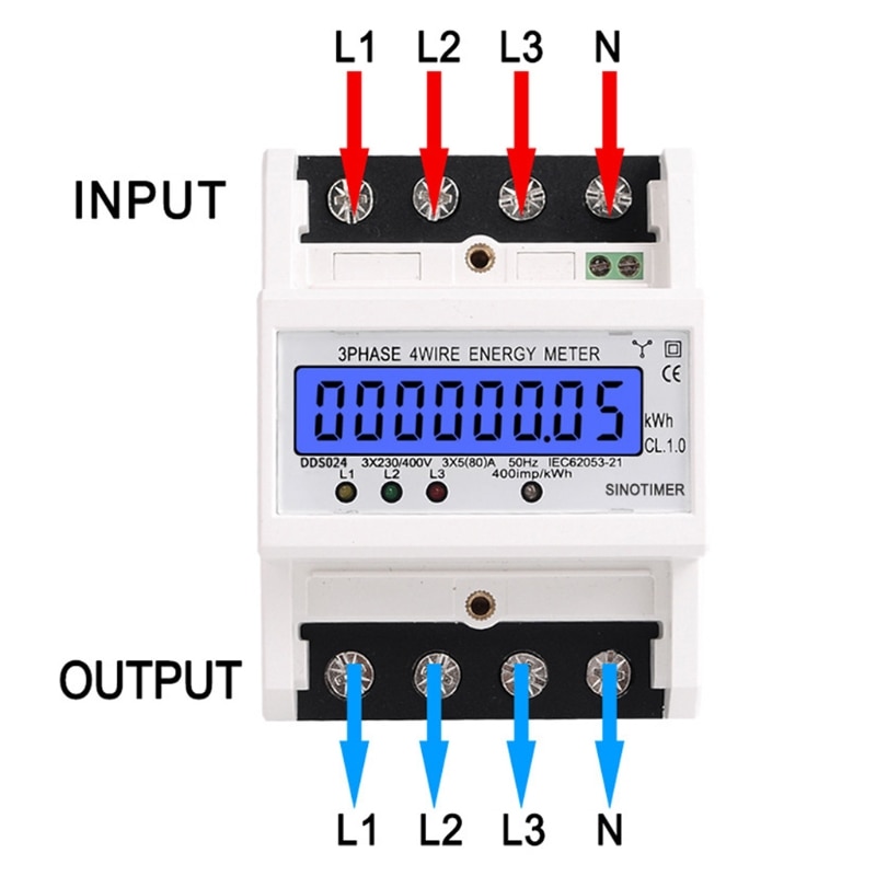 3 Fase 4 Draad Elektronische Stroomverbruik Energy Meter Intelligente Lcd Digitale Backlight Display Wattmeter
