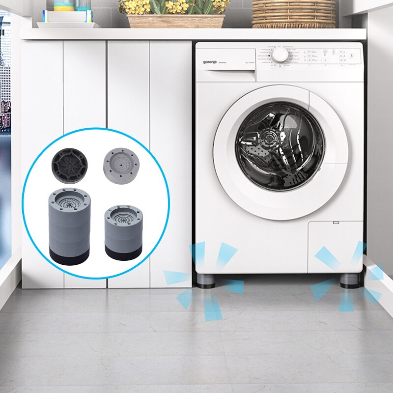 4Pcs Washing Machine Anti-Vibration Feet Heavy Duty Washer Dryer Pad Furniture Non Slip Raise Height Feet Floor Protectors Mat