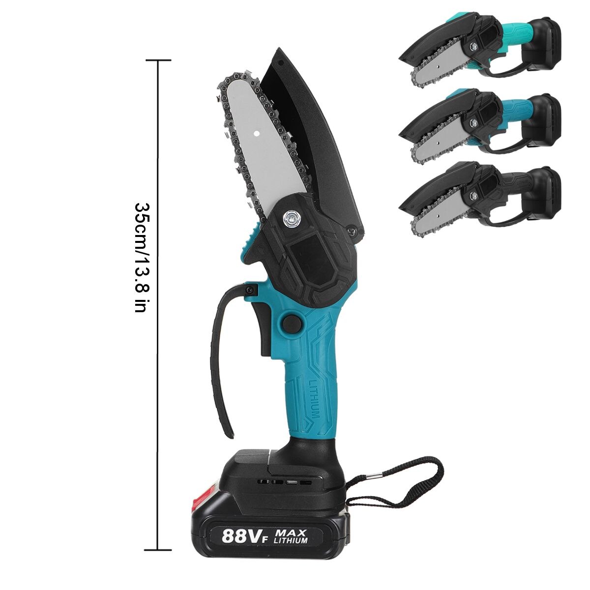 1500W 4 Inch 88VF Mini Electric Chain Saw With Battery Indicator Rechargeable Woodworking Tool For Makita 18V Battery EU Plug