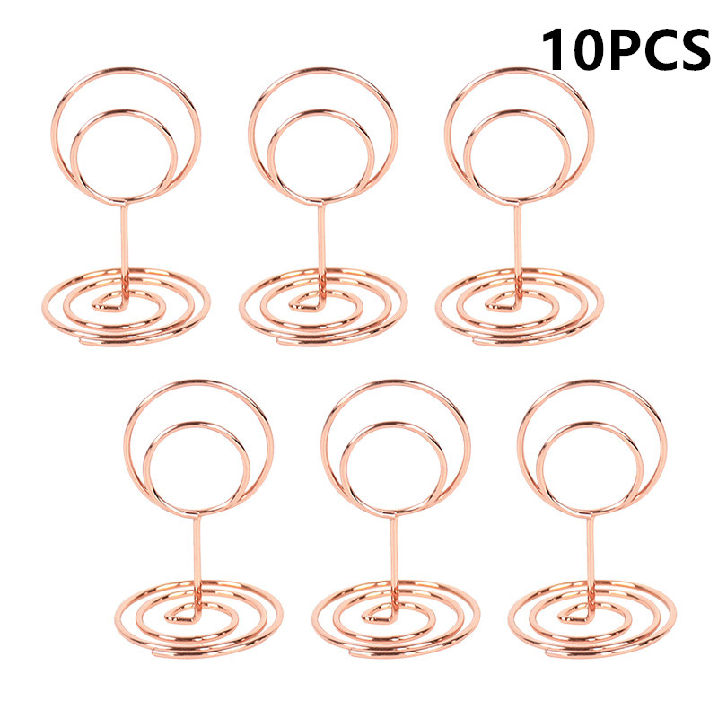 Metal Place Card Holders Photo Clip Stands Wedding Table Number Name Sign Stand for Wedding Birthday Party Home Decoration 10pc: Yellow