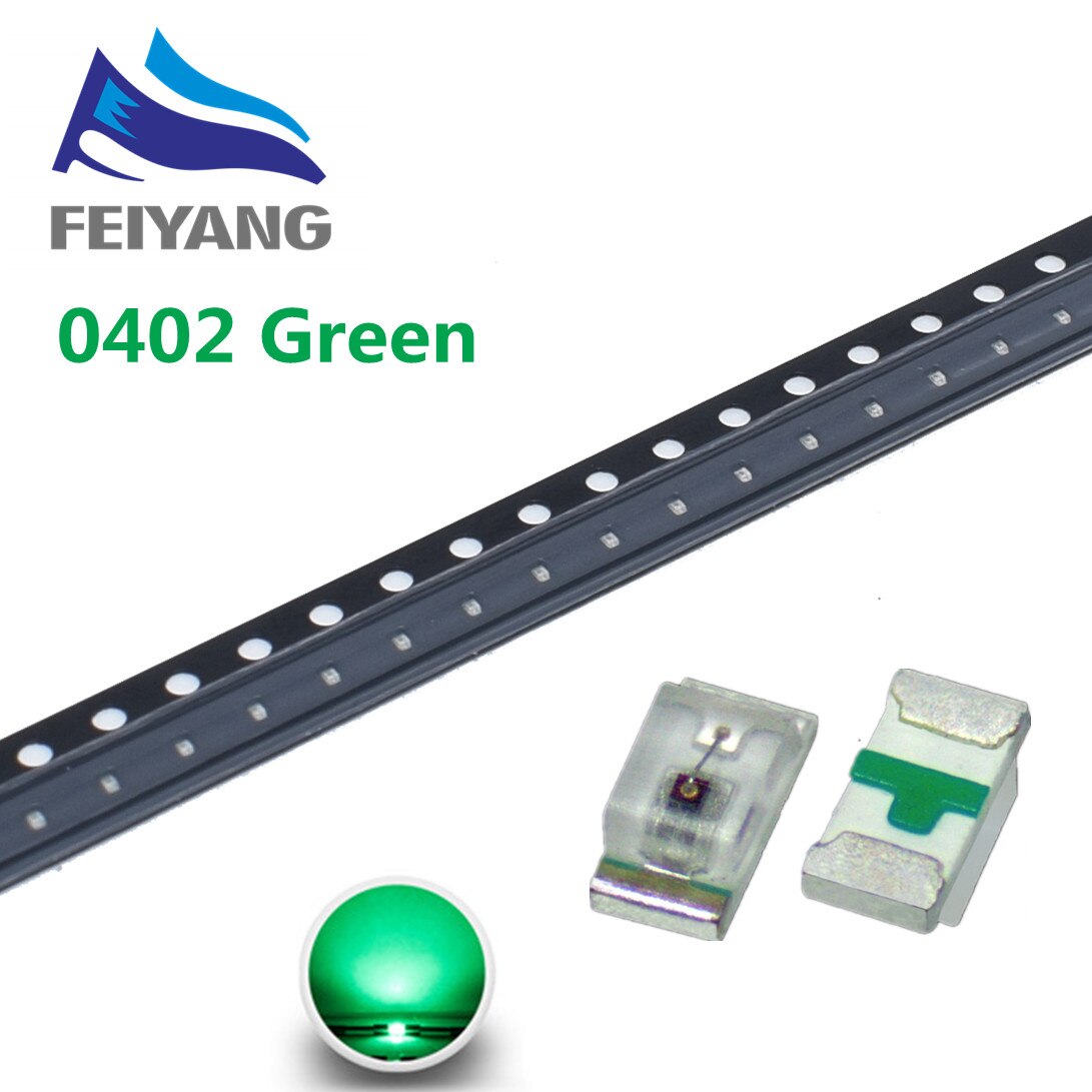3000PCS 0402 SMD LED light-emitting diode smd Red Yellow Blue Green White Warm White 0range RGB 1.0*0.5*0.4MM 1005 super bright: Jade Green