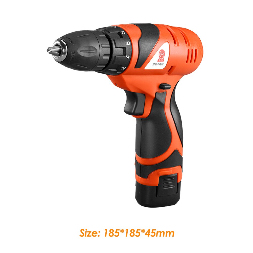 12V Cordless Lithium Electric Drill Household Multi-function Charging Screwdriver Drill Built-in lithium battery