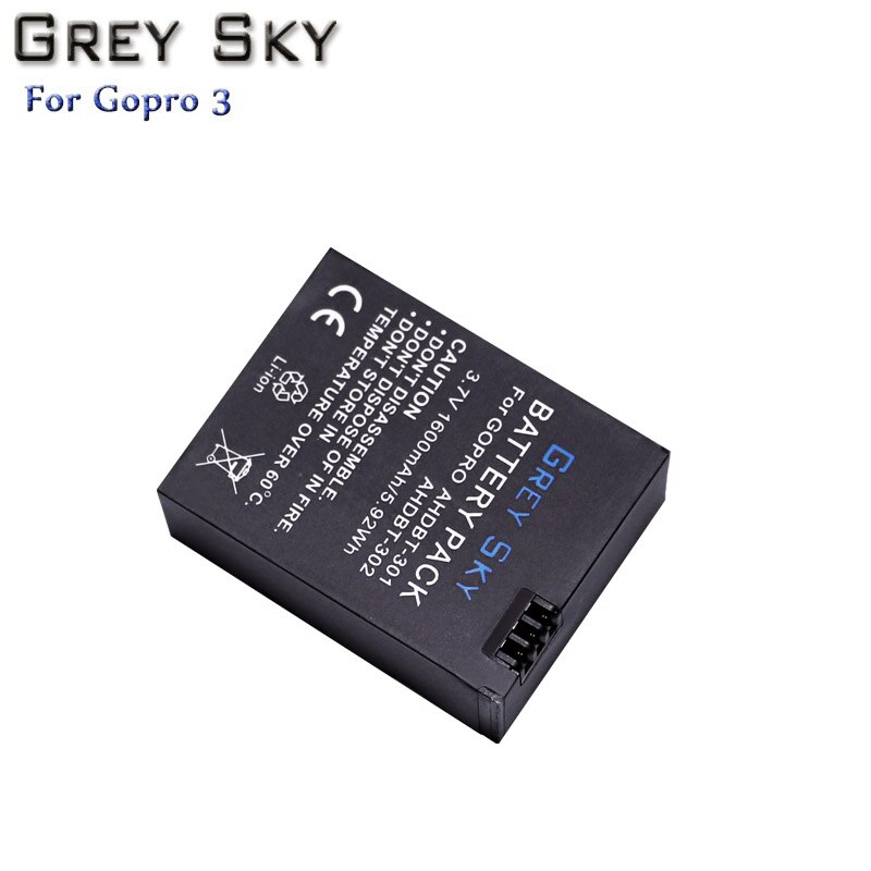 3Pcs 1600Mah Hero 3 Gopro Hero3 Batterij Vervanging + Led Dual Usb Charger Voor Gopro Go Pro Hero 3 3 + Camera
