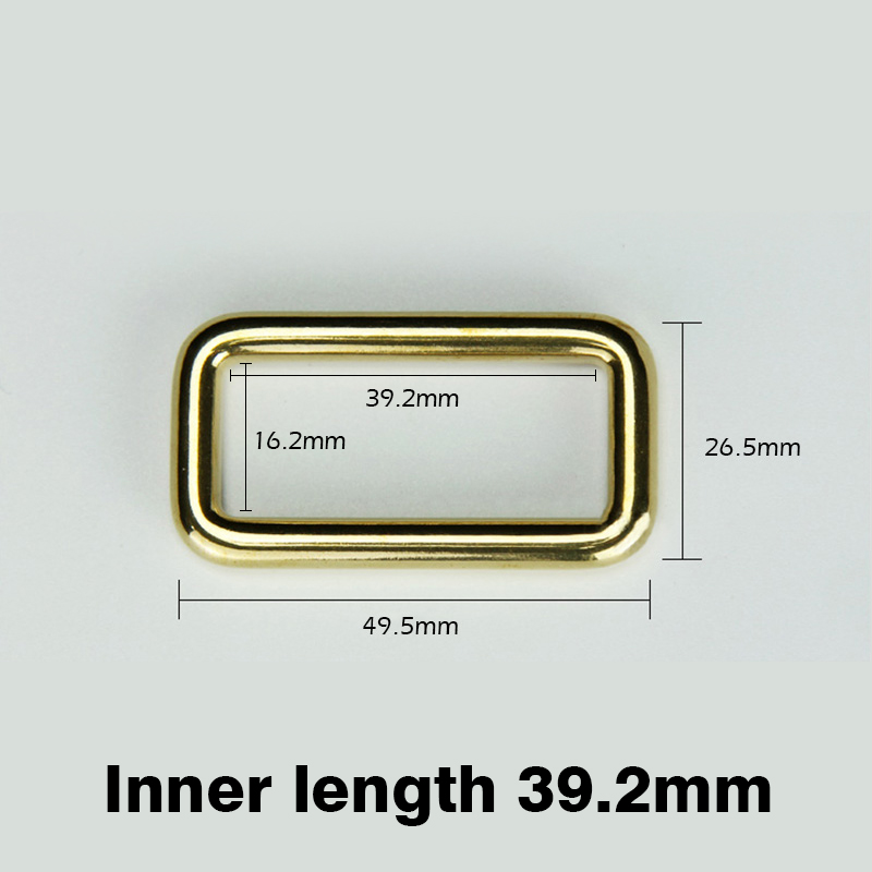 WUTA Solid Brass Rectangle Loop Ring Buckle Metal Square Ring Buckle Bag Luggage Belt Keeper DIY Leather Accessories 1/2/10pcs: 10 pcs / Inner length 39.2mm