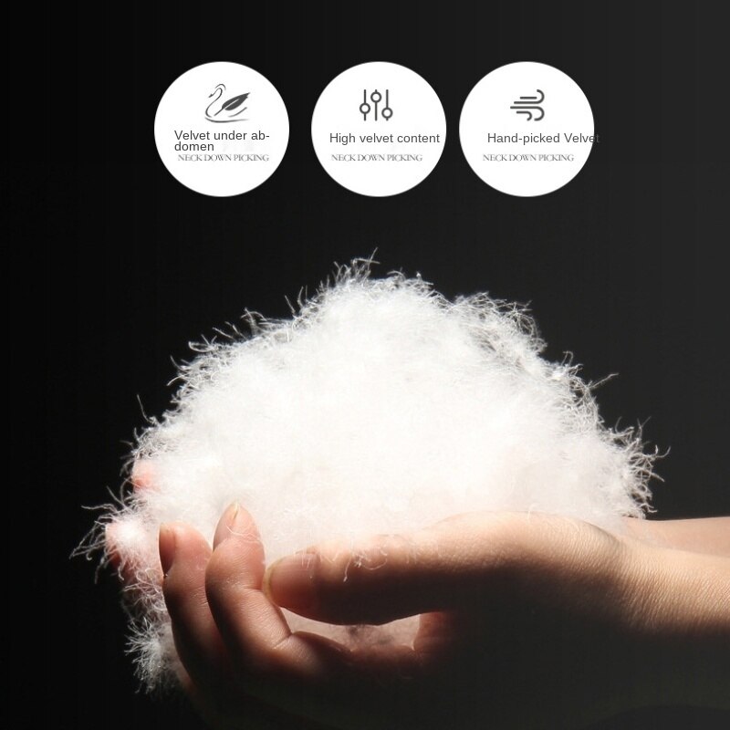 80 Three-layer Down Pillow Bread Type 95% White Goose Down Pillow Adult Single Five-star Hotel Duvet Cover White