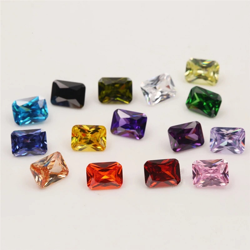 Mélanger 15 couleurs pierre de zircone cubique taille octangle pierres CZ en vrac pierre précieuse synthétique pour la fabrication de bijoux (taille 4x6mm-10x12mm)
