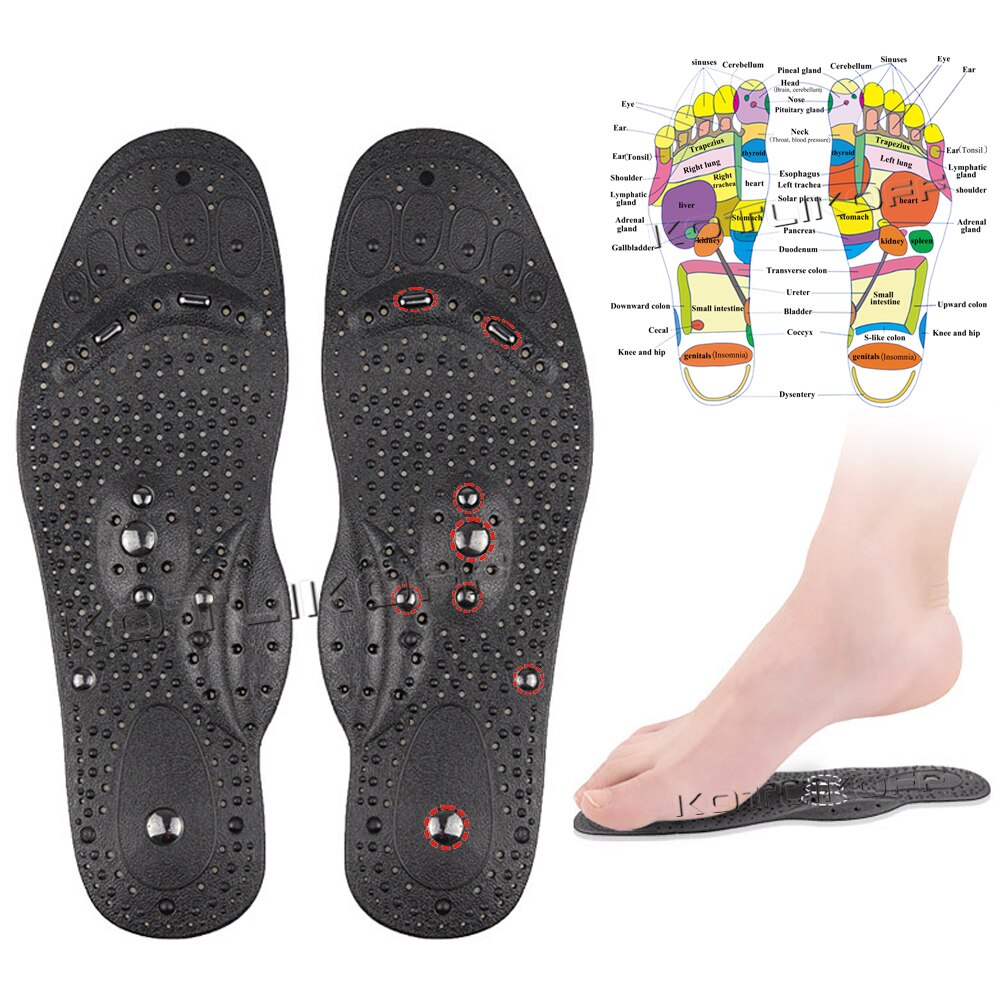Unisex akupressur magnetisk massage indlægssål fodterapi zoneterapi smertelindring sundhed massager sko såler tilbehør indsatser