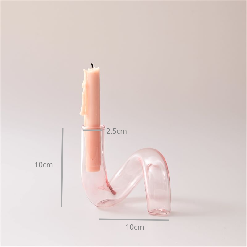 1pc Pink Glass Candle Holder Taper Candles Candlesticks Holder Wedding Table Centerpieces Nordic Home Decoration Vases: Burgundy