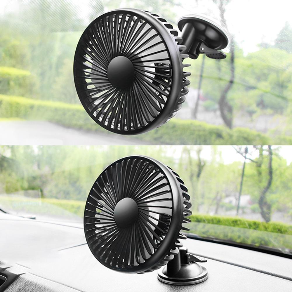 2 Style USB Car Fan Suction Cup Car Seat Back Single Head Car Fan 12V24V Universal Large Wind Three Speed Control USB Car Fan L1