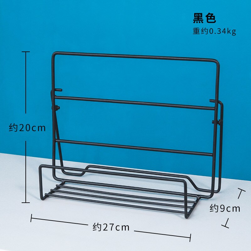 Eenvoudige make-up organizer met ijzeren kunst, grote capaciteit sieradenhouder, cosmetische organizer, oorbellen-armband display organizer: Zwart