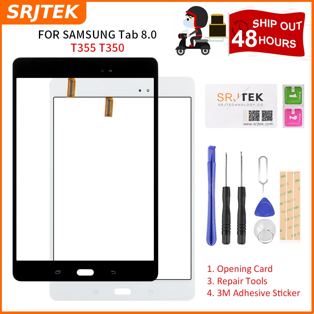 Srjtek Parts For Samsung Galaxy Tab A 8.0 T355 T350 SM-T355 SM-T350 Touch Screen Digitizer Sensor Glass Panel Tablet Replacement