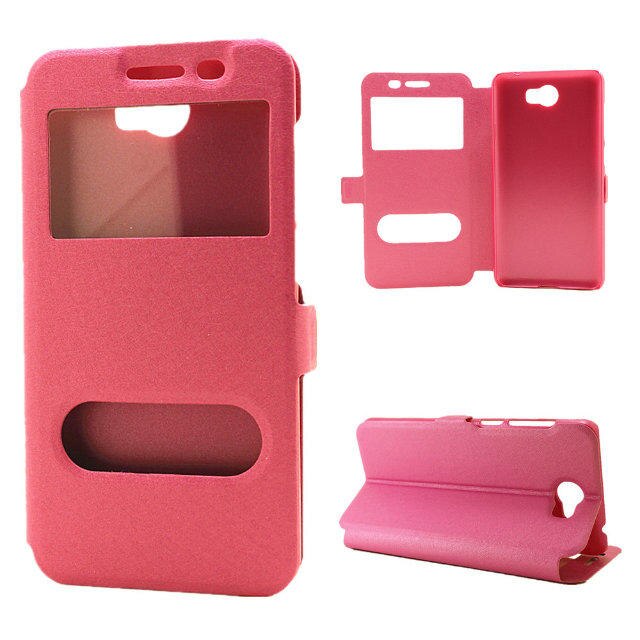 Für Huawei Y5 II Fall Schnell Ansicht Fenster Stehen Abdeckung Für Huawei Y5 ii Y5II 2 Fall Flip PU Leder telefon Fällen CUN L21 U29 L01 5,0: Rose