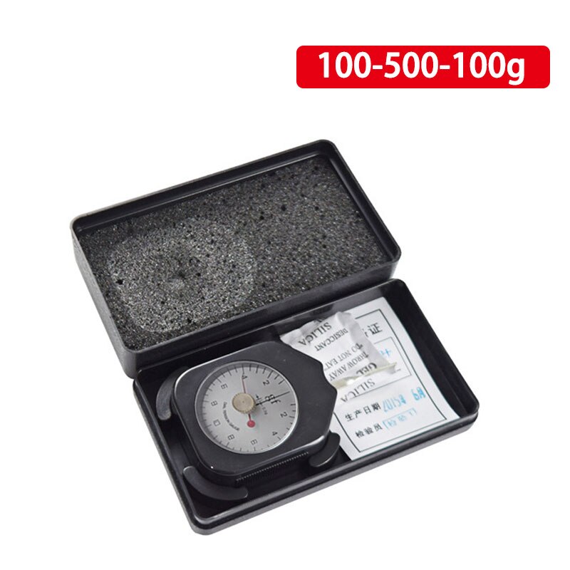 Tensiómetro de resorte, medidor de tensión de dial, tensiómetro analógico, doble puntero, tensiómetro 30g-500g Uint g: 100-500-100g