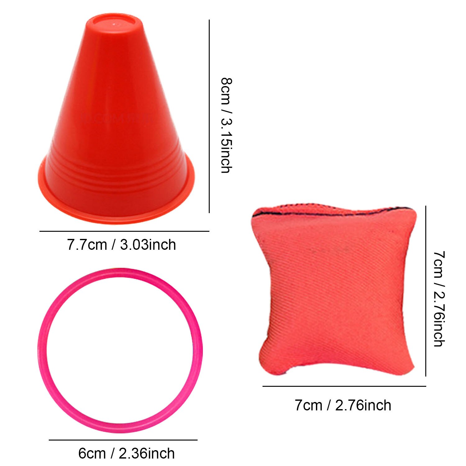 Garden Game Ring Toss Toy Set with 4PCS Bean Bag 6PCS Traffic Cone10PCS Ring Outdoor Speed Agility Training Game Carnival Party