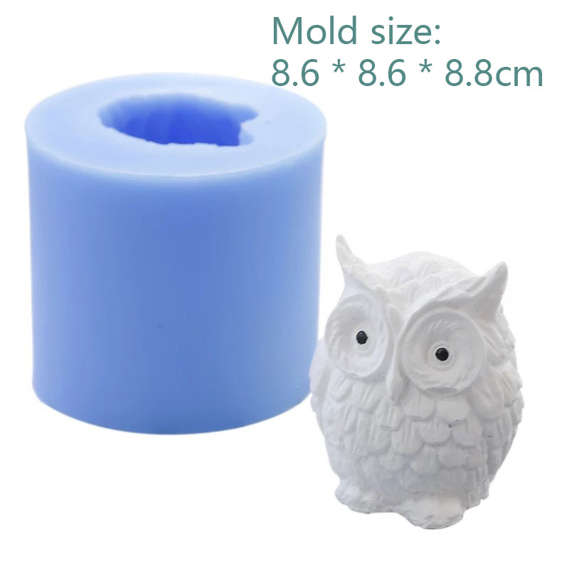 Diamond beton siliconen mallen Vele vormen Uil mallen voor cement cactus pot ambachten klei gips mold siliconen vormen: B-Large-owl-shape