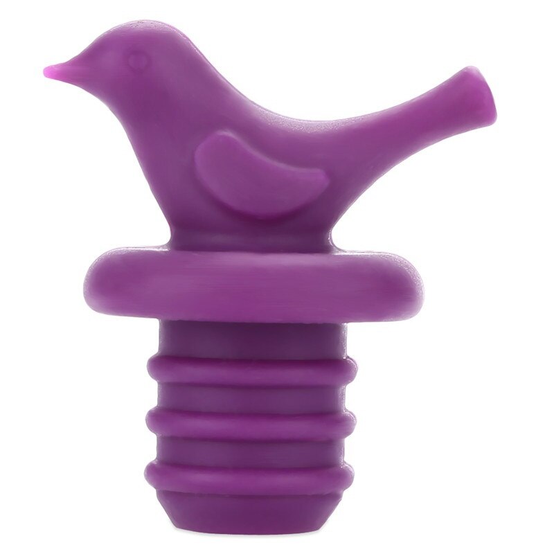 4 colors of safety and home health red bar preservation tool silicone bottle stopper bottle cap bird stopper: Purple