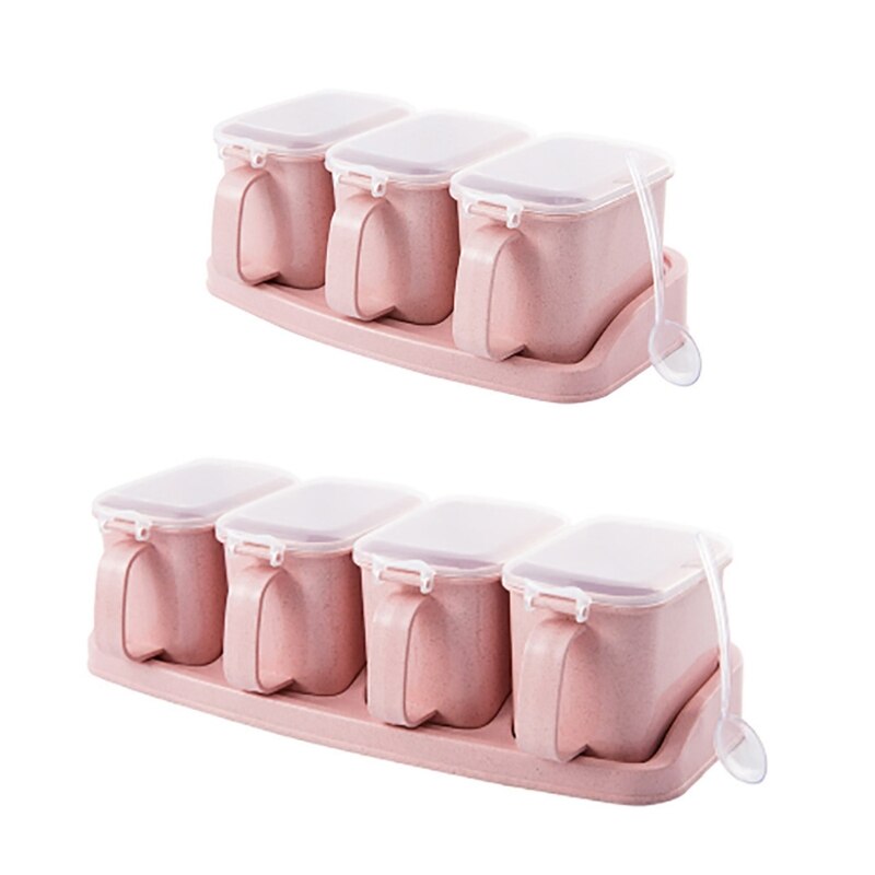 4 + 3 grille assaisonnement boîte Condiment épices mallette de rangement support cuisine outil: 7HH203016-PK