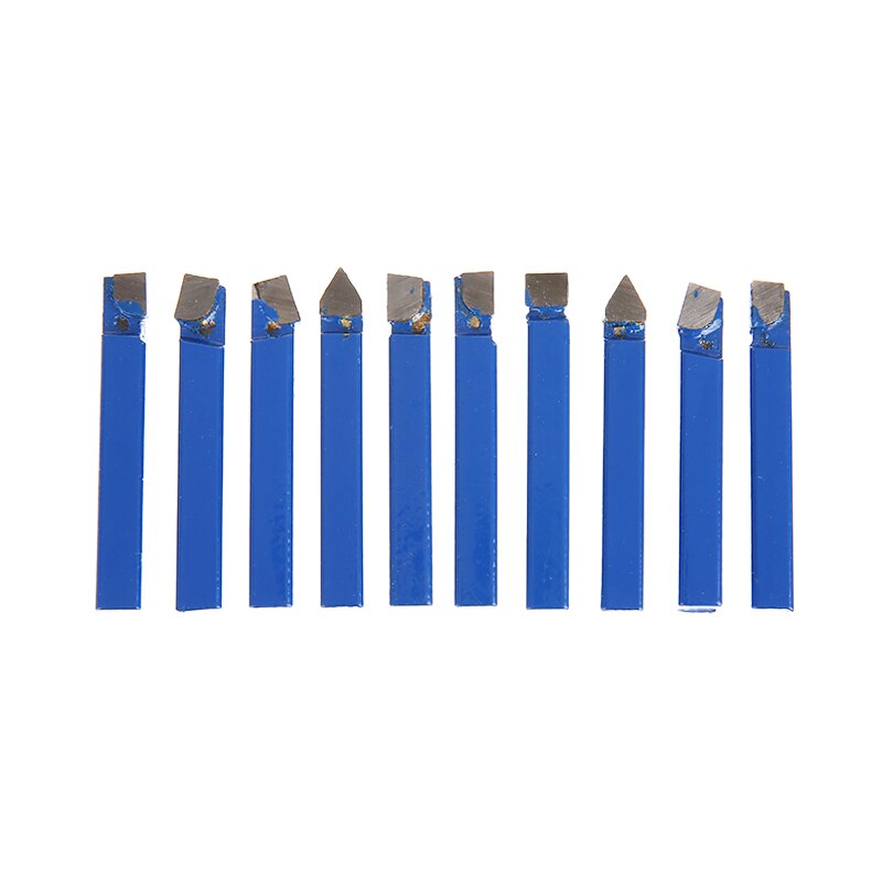 10 stücke Blau Hartmetall Drehmaschine Cutter Werkzeug bisschen 1/4 "Metall Spitze Gekippt Cutter einstellen Für Härte CNC Drehen Fräsen werkzeug Schweißen bisschen