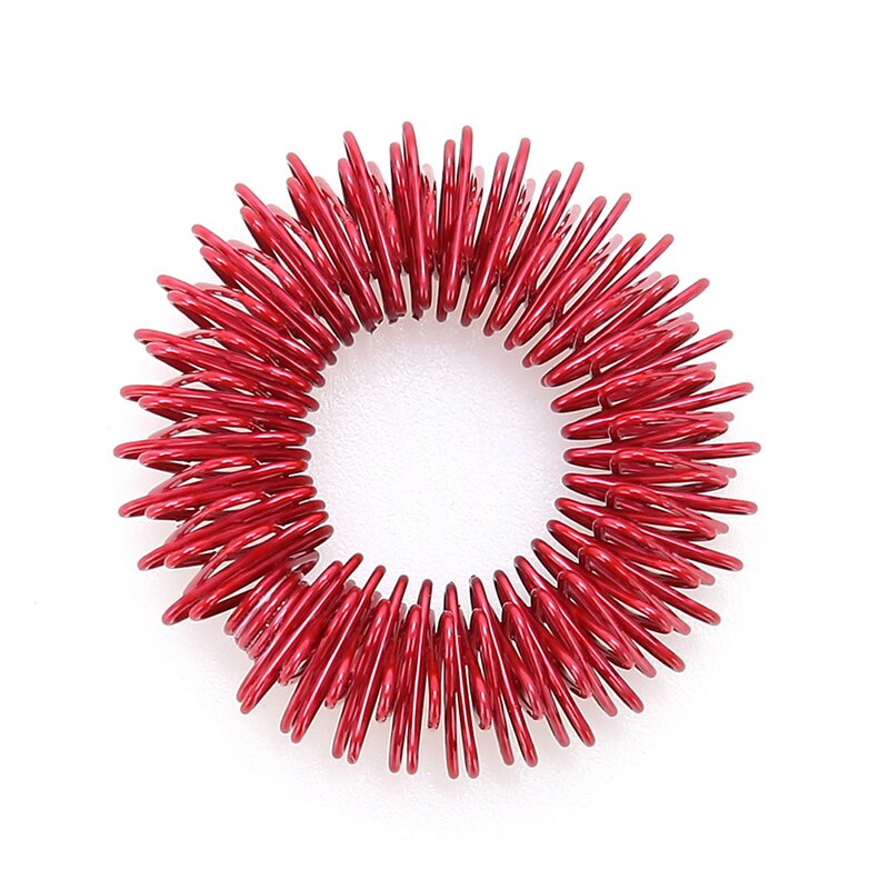 5Pcs Finger Massage Ring Acupuncture Ring Health Care Body Massager Relax Hand Massage Finger Lose Weight: Red(1Pcs)