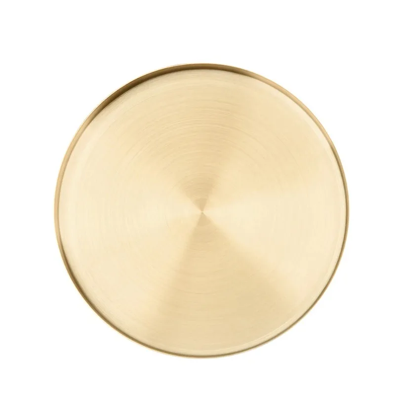 Küche Edelstahl Ablage Dekorative Tabletts Organizer Schmuck Anzeige Platte Runde bilden Gold Tablett Küche Lagerung