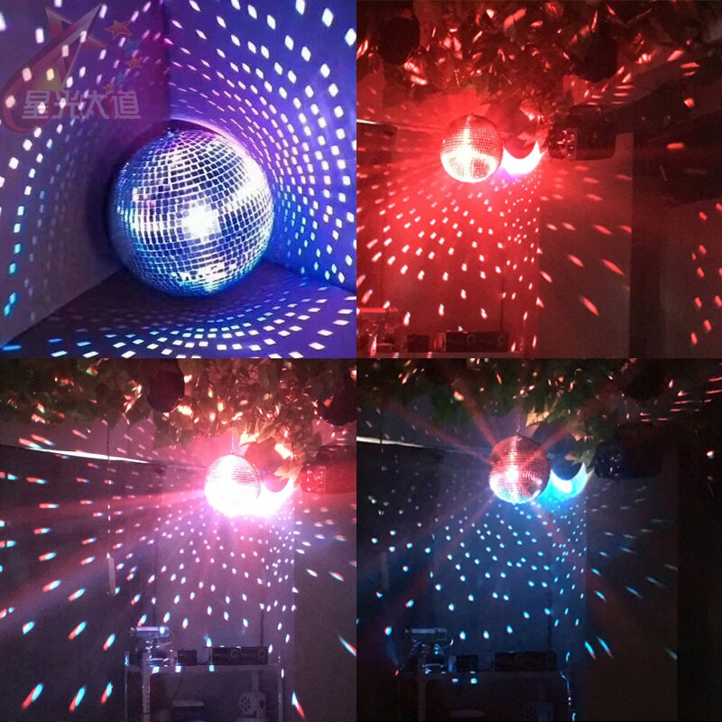 Thrisdar dia 25cm 30cm glas roterende diskospejlkugle kommerciel fest reflekterende hængende diskokugle scene effekt lys