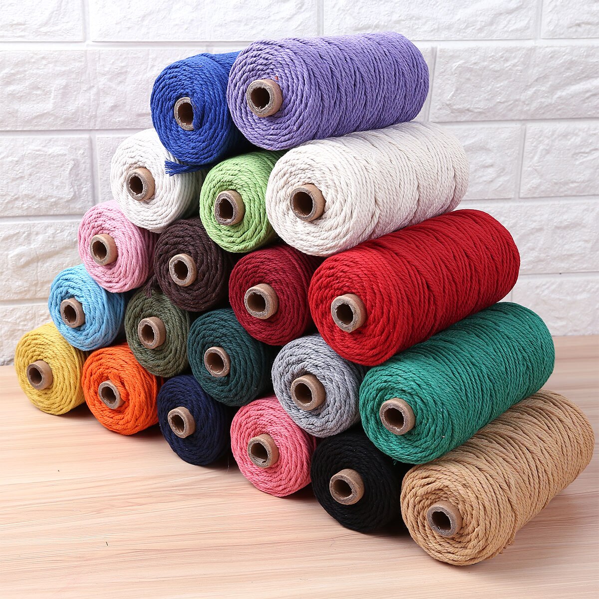 Natural 4 Strand Twisted Thread Macrame Cotton Cord DIY Knitting Sewing Spool Wall Hanging Rope Plant Hangers Drawstrings Crafts